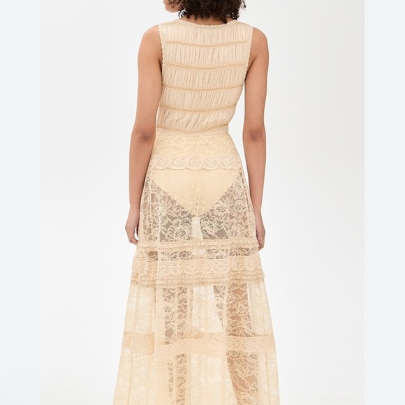 Free People Sweet Saloon Sleeveless Maxi Bodysuit in Tea Size Large NWT - Picture 3 of 9